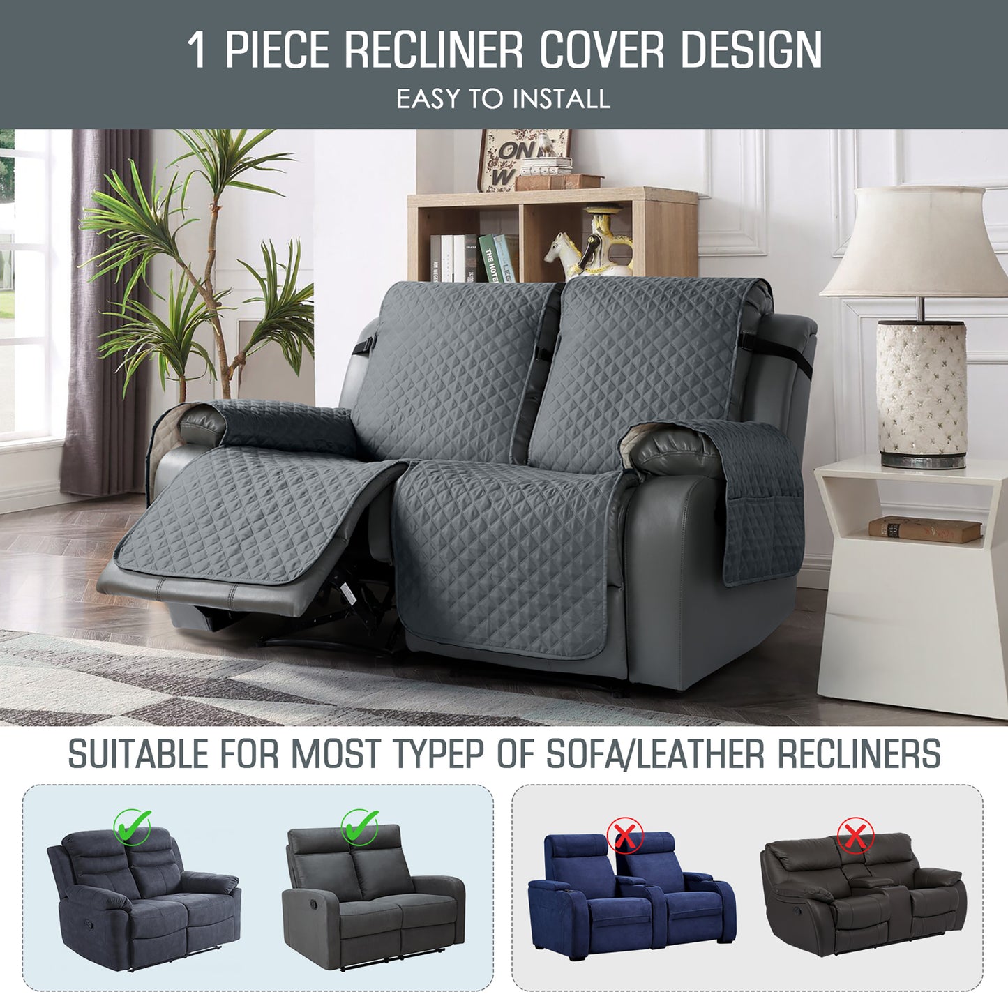 TAOCOCO Recliner Sofa Covers for 2/3 seat Couch