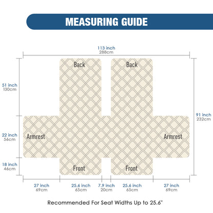 TAOCOCO 2 Seater Recliner Sofa Cover - Waterproof & Anti-Slip Armchair Slipcover - Reclining Chair Protector with Storage Pockets - Washable Furniture Cover for Dogs & Cats (Light Grey)