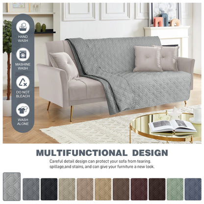 TAOCOCO Reversible Sofa Bed Cover, Sofa Covers, Couch Cover Furniture Protector Sofa Slipcovers suit for Queen Size Bed/Mattress /Big Sofa (Pale Grey, 175*210cm)