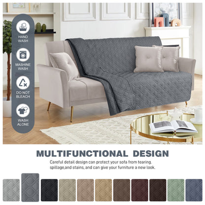 TAOCOCO Reversible Waterproof Bed Spreads 175 * 210CM, Waterproof Dog Sofa Bed Cover, Furniture Sofa Slipcovers(Dark Grey, 68“*82”)