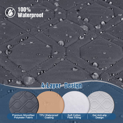 TAOCOCO 1 Seater Recliner Sofa Cover - Waterproof & Anti-Slip Armchair Slipcover - Reclining Chair Protector with Storage Pockets - Washable Furniture Cover for Dogs & Cats (Dark Grey,25“ Seat Width)