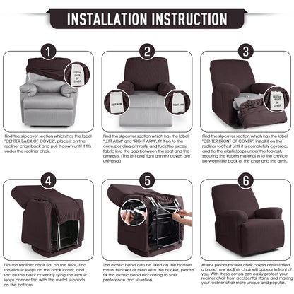 TAOCOCO Oversized 1-Seater Stretch Recliner Cover, Soft Jacquard Couch Protector