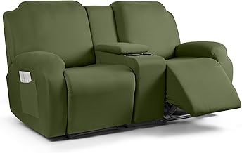 1 Recliner Chair/1 Seat armless /2 Seat with Console Recliner Chair Fabric Stretch Cover