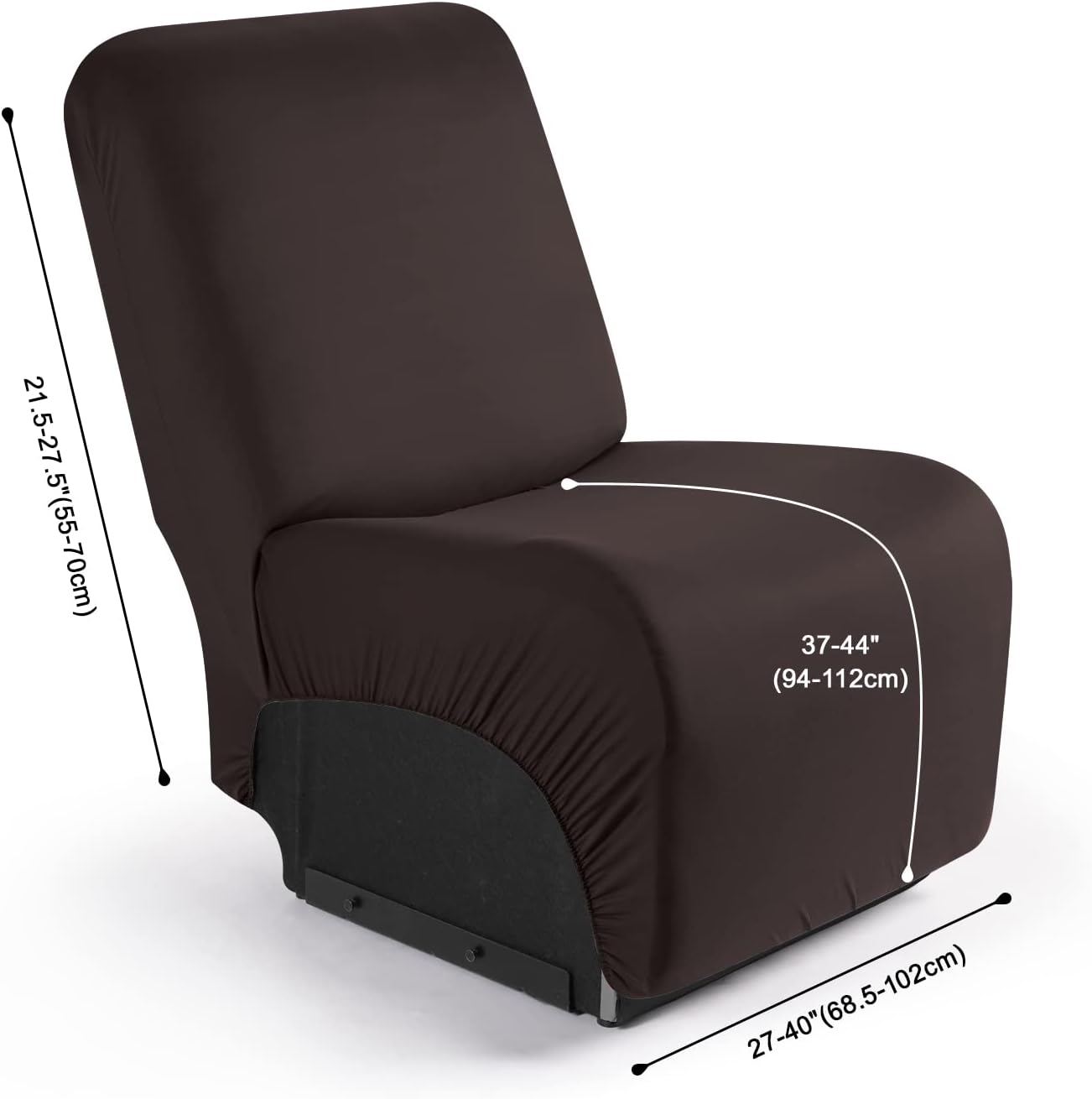 1 Seat Armless Polyester Fabric Seat Slipcover for Recliner Sofa Covers