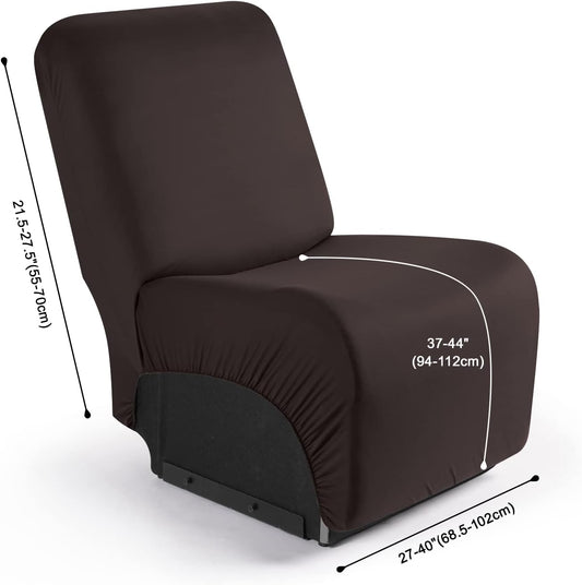 1 Seat Armless Polyester Fabric Seat Slipcover for Recliner Sofa Covers