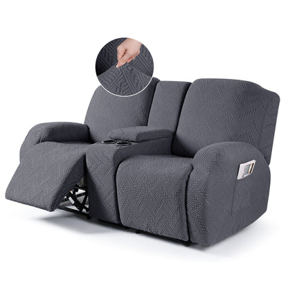 TAOCOCO-Recliner Loveseat Slipcover with Console Reclining Couch Slipcovers-FLG