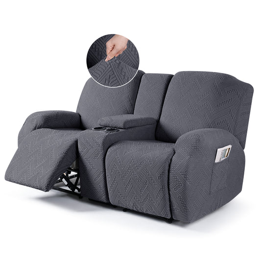 TAOCOCO Durable 4-Pieces Loveseat Recliner Slipcovers with Console
