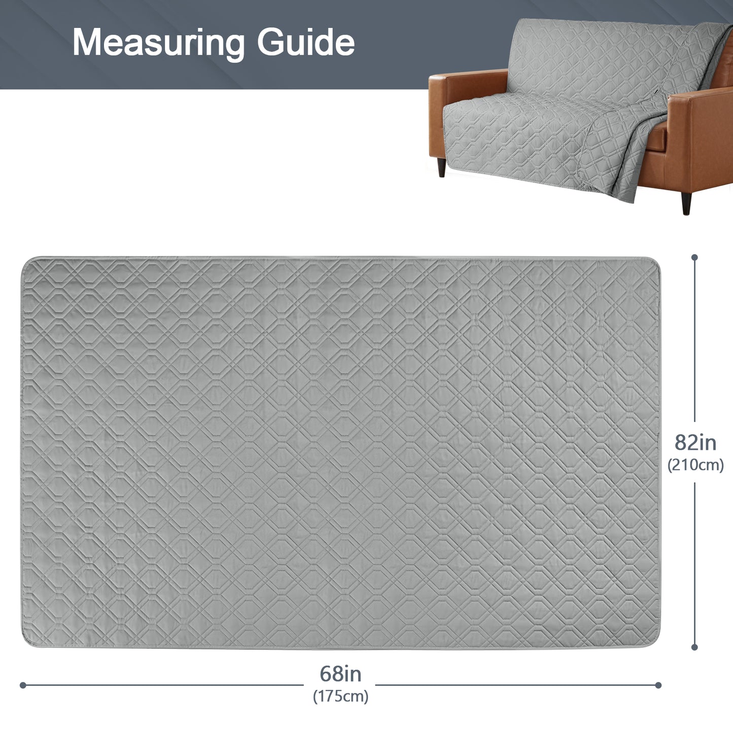 TAOCOCO Reversible Sofa Bed Cover, Sofa Covers, Couch Cover Furniture Protector Sofa Slipcovers suit for Queen Size Bed/Mattress /Big Sofa (Pale Grey, 175*210cm)