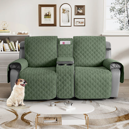 TAOCOCO 100% Waterproof Loveseat Recliner Cover with Center Console,  Washable Split Sofa Cover Protector for Pets Kids