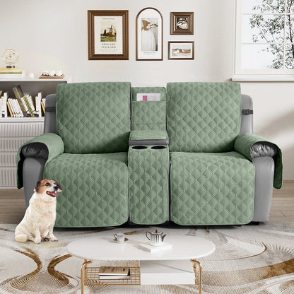 TAOCOCO 100% Waterproof Loveseat Recliner Cover with Center Console,  Washable Split Sofa Cover Protector for Pets Kids