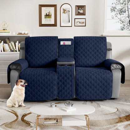 TAOCOCO 100% Waterproof Loveseat Recliner Cover with Center Console,  Washable Split Sofa Cover Protector for Pets Kids