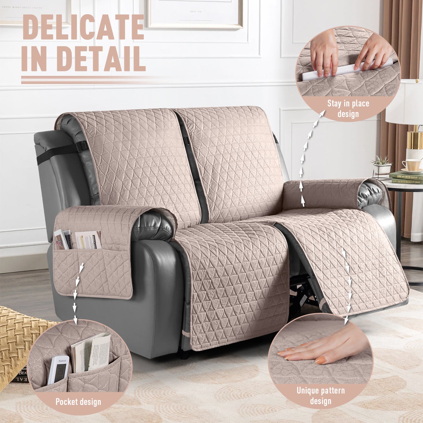 TAOCOCO 100% Waterproof Loveseat Recliner Covers