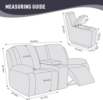 Loveseat Recliner Covers with Middle Console
