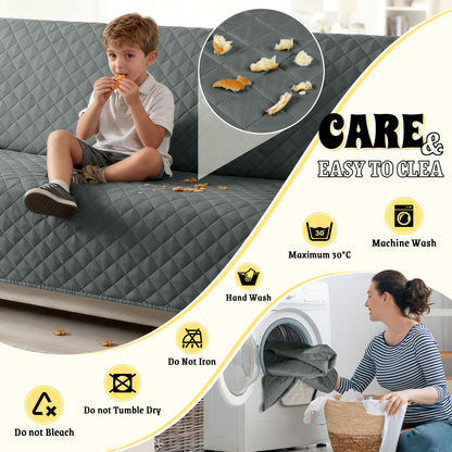 TAOCOCO 100% Waterproof Sofa Couch Covers 1/2/3/4 Seater, Anti Slip Washable Couch Slipcovers with Storage Pockets for Pets Kids