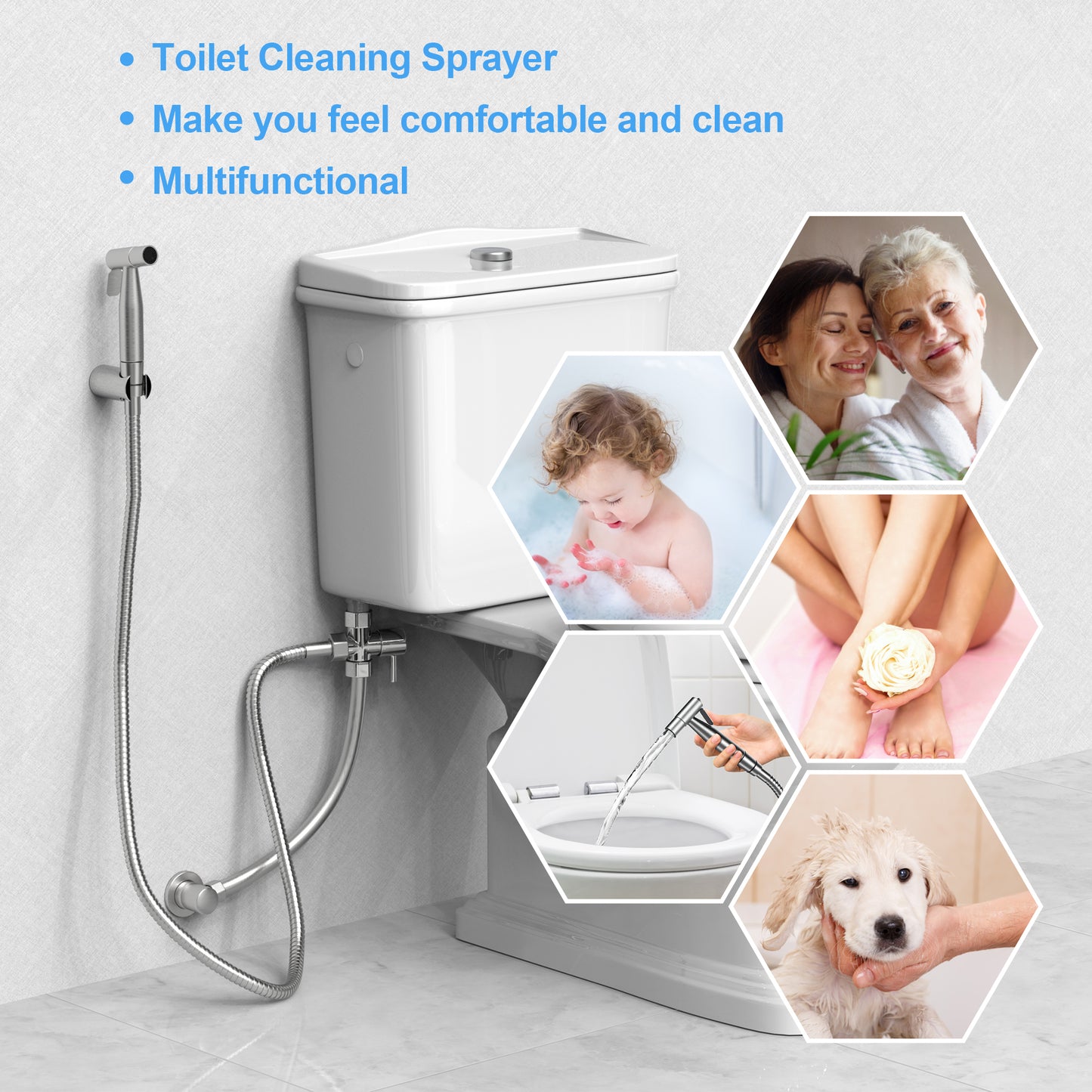 Handheld Bidet Sprayer for Toilet with Hose