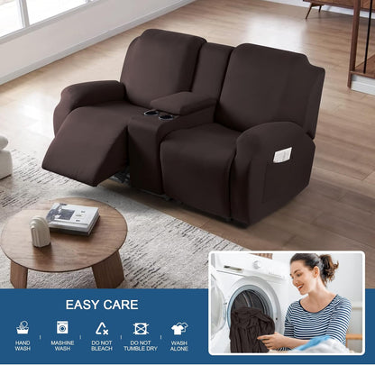 1 Seat Armless Polyester Fabric Seat Slipcover for Recliner Sofa Covers