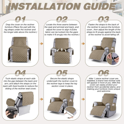 TAOCOCO 100% Waterproof 1-Seater Recliner Cover, 28 Inch