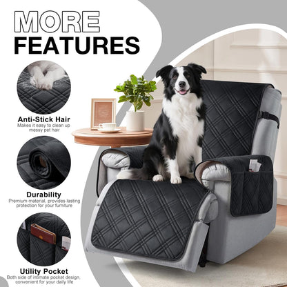 TAOCOCO 100% Waterproof Velvet 1-Seater Recliner Chair Cover-23.6inch