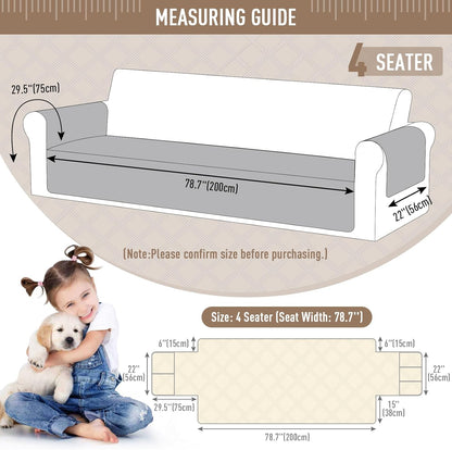 TAOCOCO 100% Waterproof 3-Seater Pet Couch Cover with Non-Slip Backing-78.7inch