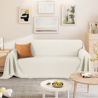 Couch Cover Blanket with Tassels for 3 Cushion Couch