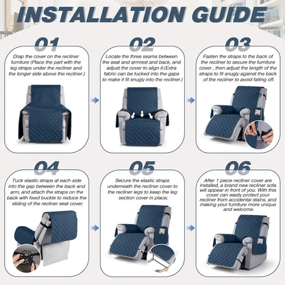 TAOCOCO 100% Waterproof 1-Seater Recliner Cover, 25 Inch