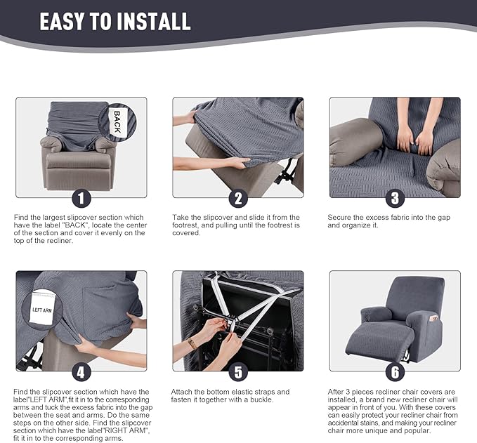 Recliner Chair Covers 1 Seater/1 XL Seater/2 Seater/2XL Seater/3 Seater