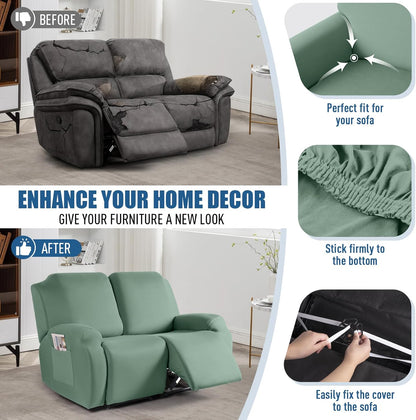2-Piece  Stretch Polyester Covers for  Recliners - 2 seat