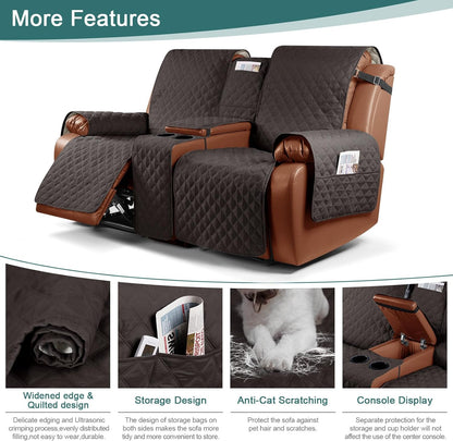 Waterproof Recliner Loveseat Cover with Console