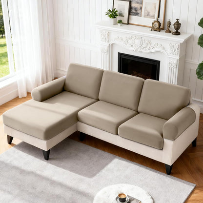 TAOCOCO 3-Piece L Shape Sectional Sofa Covers —2 Seater + 1 Chaise Cushion Covers