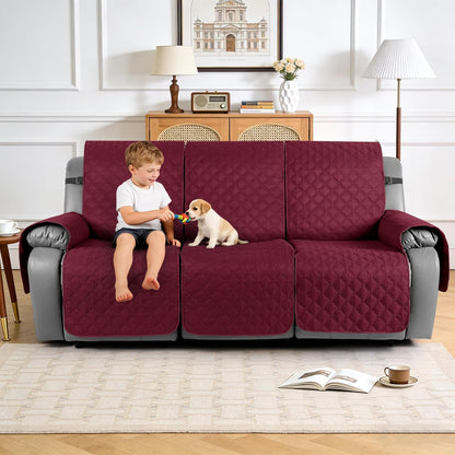 TAOCOCO 100% Waterproof 3-Seater Recliner Couch Cover with Leg Straps, Reversible Washable Furniture Protector for Pets & Kids