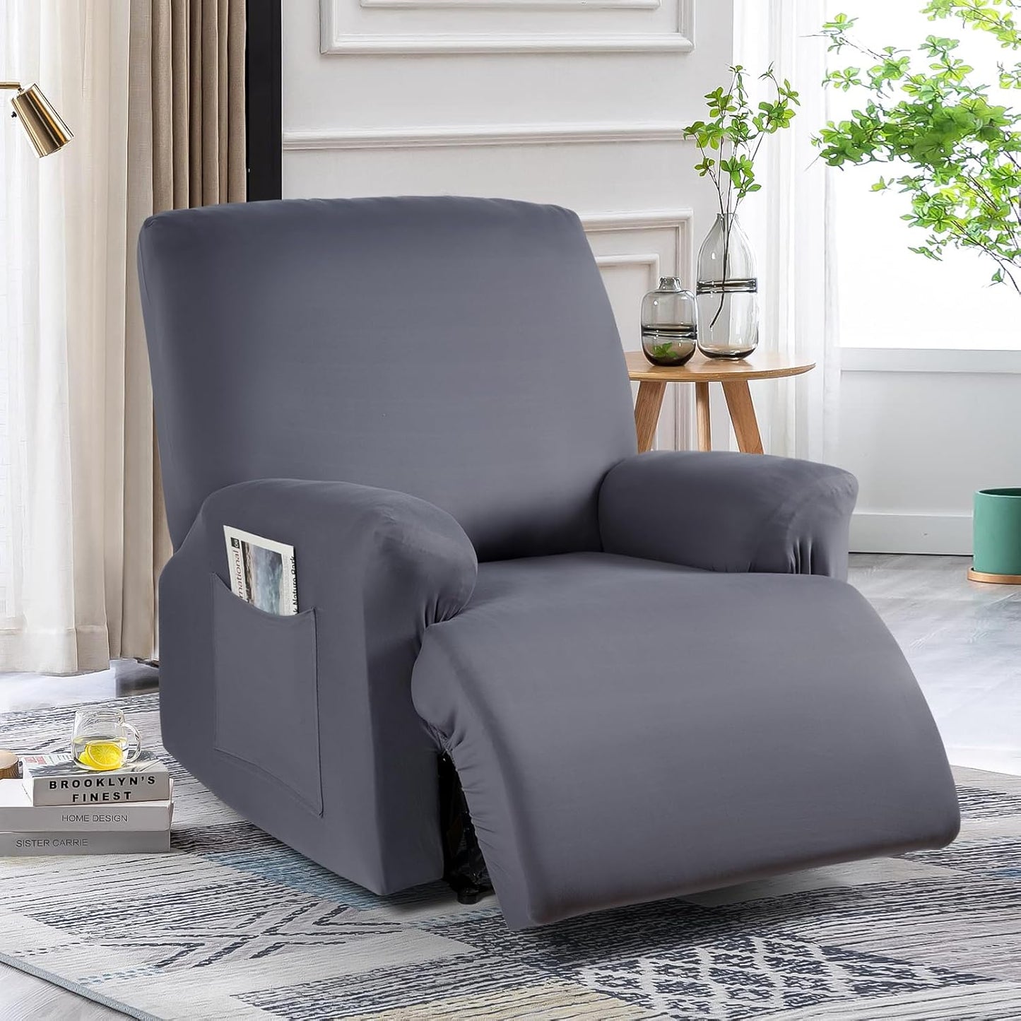 Recliner Chair Covers 4-Pieces for Oversized Recliner - 1 seat