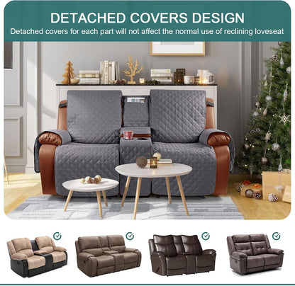 Waterproof Recliner Loveseat Cover with Console
