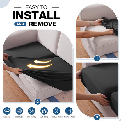 TAOCOCO Sofa Arm Covers 2 Pieces Stretch Armrest Cover for 3 Cushion Sofa Sectional L Shape Couch
