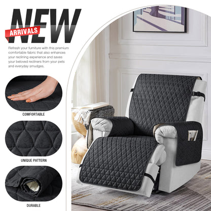 TAOCOCO Non Slip Solid Recliner Chair Covers with Pockets