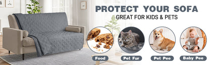 TAOCOCO Reversible Waterproof Bed Spreads 175 * 210CM, Waterproof Dog Sofa Bed Cover, Furniture Sofa Slipcovers(Dark Grey, 68“*82”)