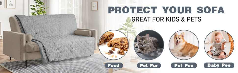 TAOCOCO Reversible Sofa Bed Cover, Sofa Covers, Couch Cover Furniture Protector Sofa Slipcovers suit for Queen Size Bed/Mattress /Big Sofa (Pale Grey, 175*210cm)