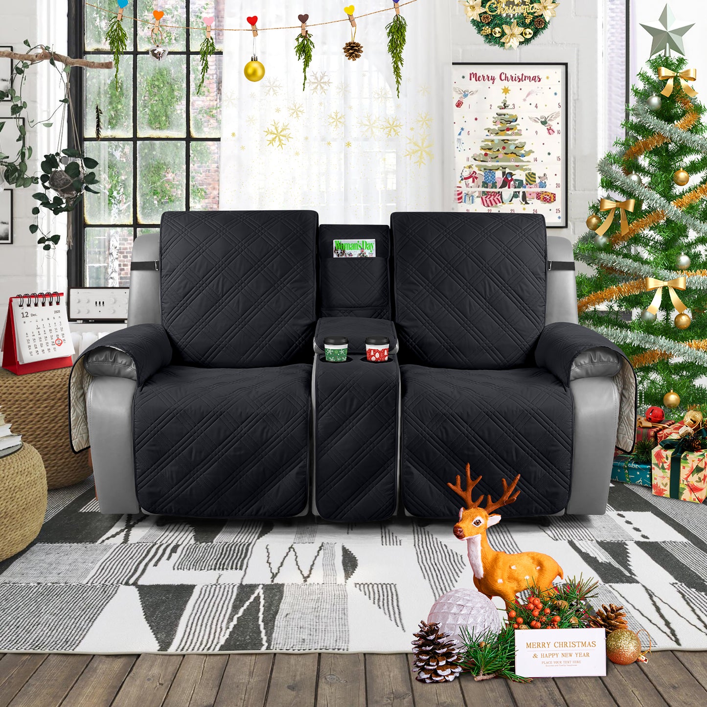 TAOCOCO Waterproof Loveseat Recliner Cover with Console