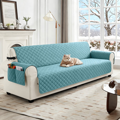 TAOCOCO Sofa Protector 100% Waterproof Sofa Covers 4 Seater,Sofa Slipcovers with Storage Pockets,Anti Slip Couch Covers(Sky Blue)