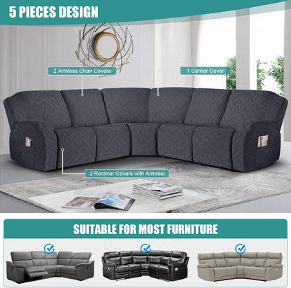 Sectional Sofa Covers Oversized L Shape 5 Seat