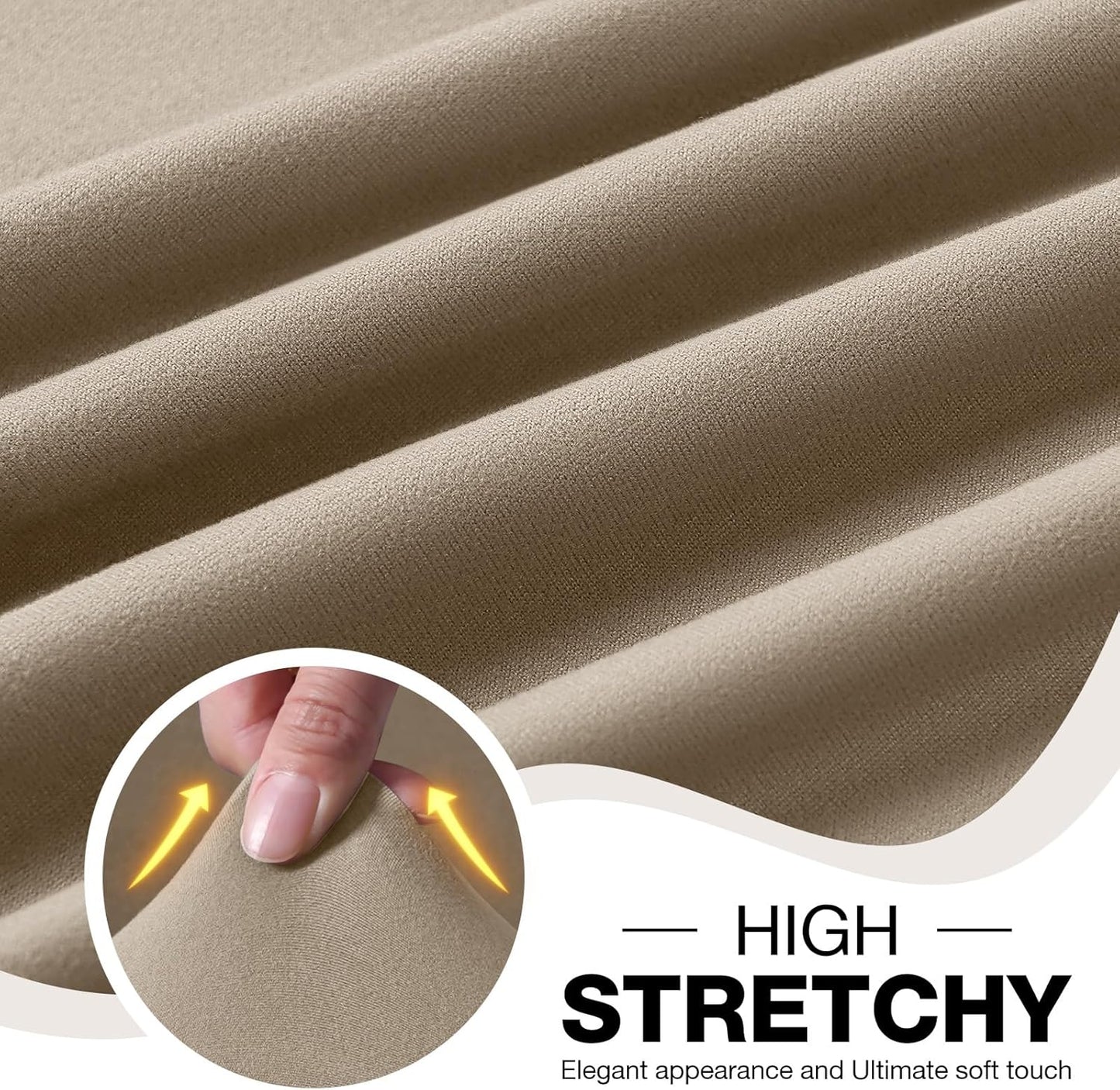 TAOCOCO 1 Piece Polyester Couch Cushion Covers for 1 /2/3 Seater Cushion Covers