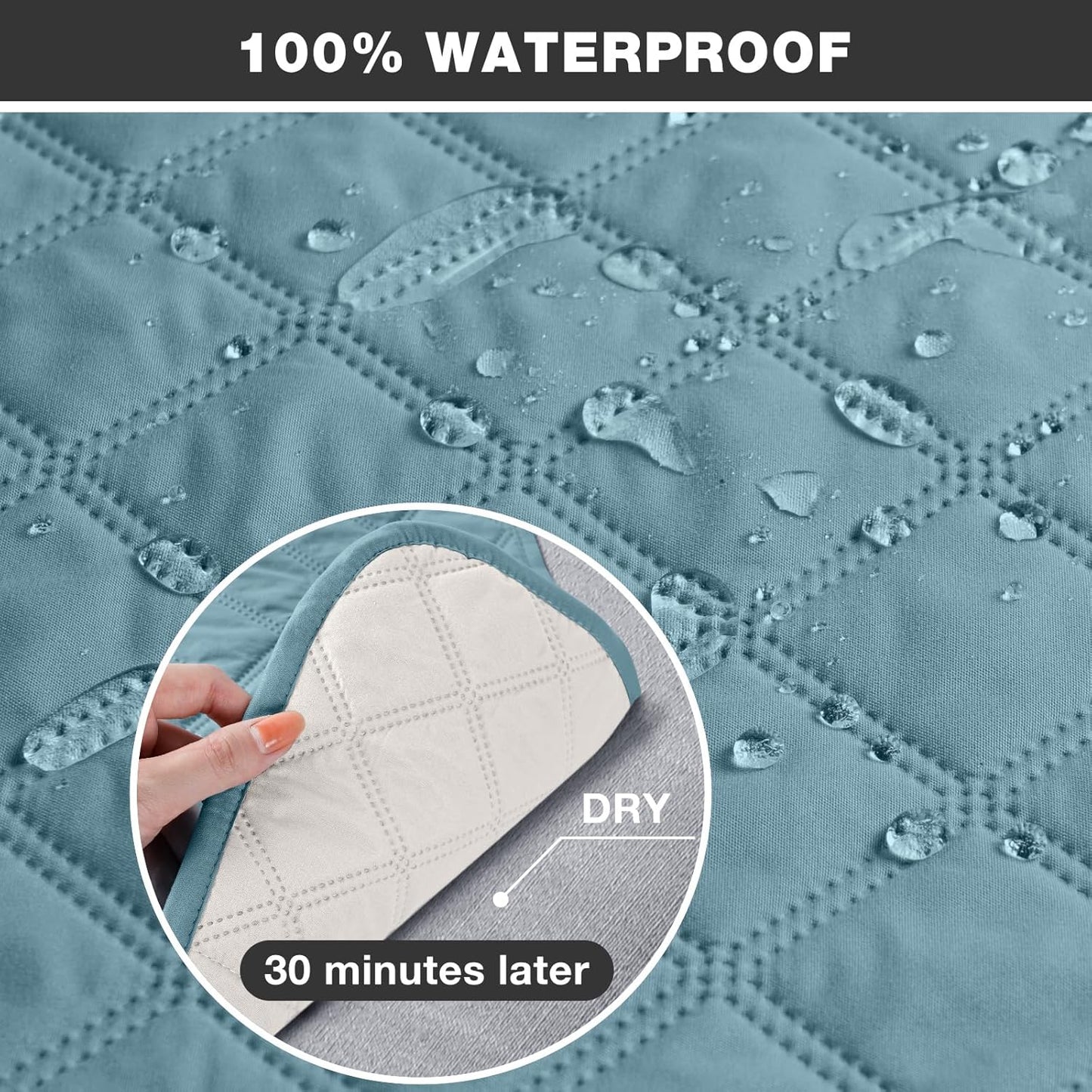 TAOCOCO 100% Waterproof 25.6 Inch 2-Seater Recliner Couch Cover