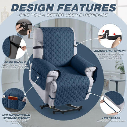 TAOCOCO 100% Waterproof 1-Seater Recliner Cover, 25 Inch