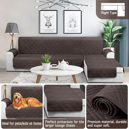 TAOCOCO 100% Waterproof 3-Piece Reversible L-Shaped Sectional Sofa Cover with Chaise, Large Size
