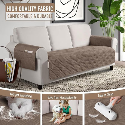 TAOCOCO 100% Waterproof 3-Seater Pet Couch Cover with Non-Slip Backing-72.4''