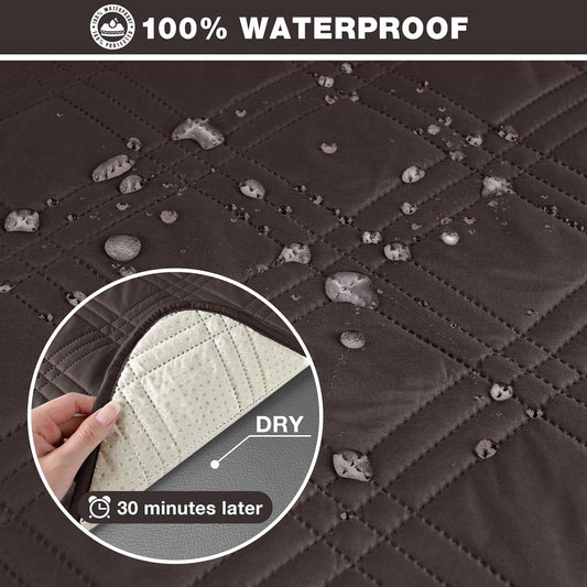 TAOCOCO 100% Waterproof Recliner Sofa Cover Non Slip Couch Cover for 3 Seat Reclining Sofa