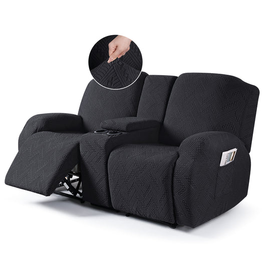 TAOCOCO-Recliner Loveseat Slipcover with Console Reclining Couch Slipcovers-FLG