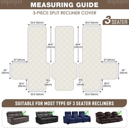 100% Waterproof Recliner Cover for 3 Seat Reclining Sofas