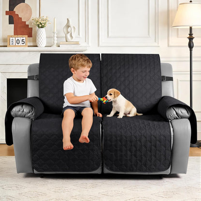 TAOCOCO 100% Waterproof 2-Seater Recliner Cover with Leg Straps, Reversible Washable Pet Sofa Protector