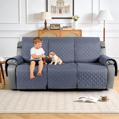 TAOCOCO 100% Waterproof 3-Seater Recliner Couch Cover with Leg Straps, Reversible Washable Furniture Protector for Pets & Kids