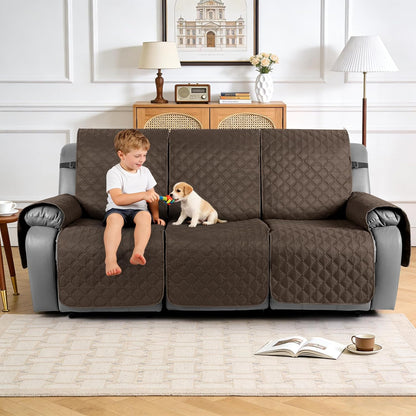 TAOCOCO 100% Waterproof 3-Seater Recliner Couch Cover with Leg Straps, Reversible Washable Furniture Protector for Pets & Kids